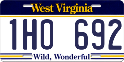 WV license plate 1HO692