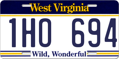 WV license plate 1HO694