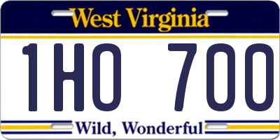 WV license plate 1HO700