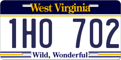 WV license plate 1HO702