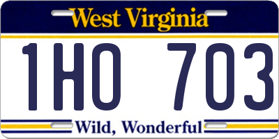 WV license plate 1HO703