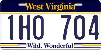 WV license plate 1HO704