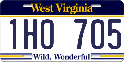 WV license plate 1HO705