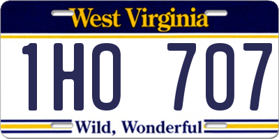 WV license plate 1HO707