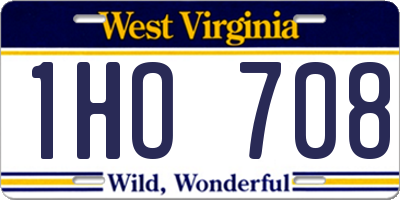 WV license plate 1HO708
