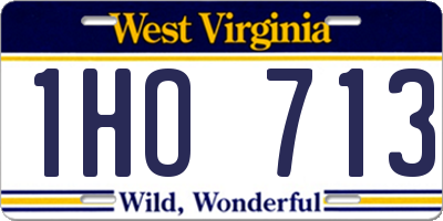 WV license plate 1HO713