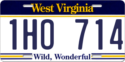 WV license plate 1HO714