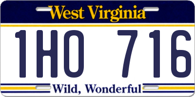 WV license plate 1HO716