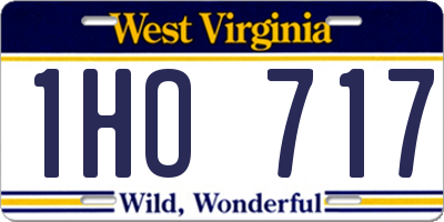 WV license plate 1HO717