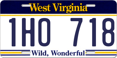 WV license plate 1HO718