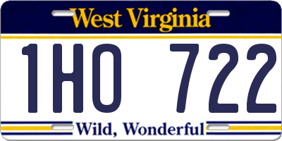 WV license plate 1HO722