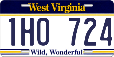 WV license plate 1HO724
