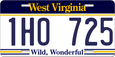WV license plate 1HO725