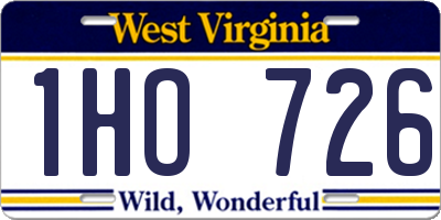 WV license plate 1HO726
