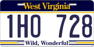 WV license plate 1HO728