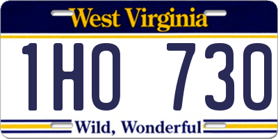 WV license plate 1HO730