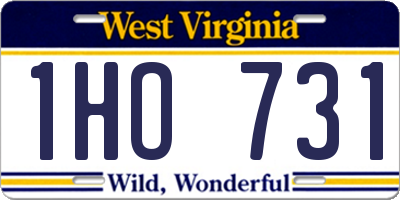 WV license plate 1HO731