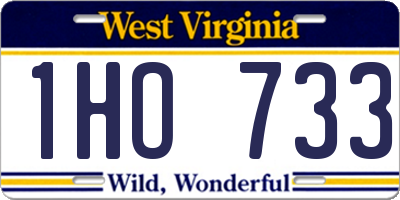 WV license plate 1HO733