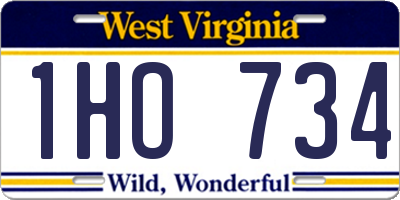 WV license plate 1HO734