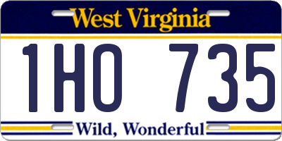 WV license plate 1HO735