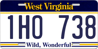 WV license plate 1HO738