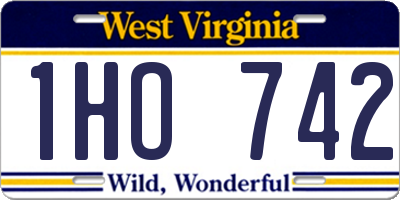 WV license plate 1HO742