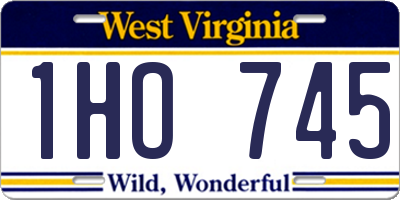 WV license plate 1HO745