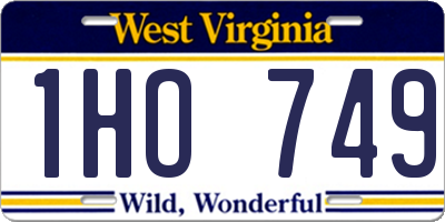 WV license plate 1HO749