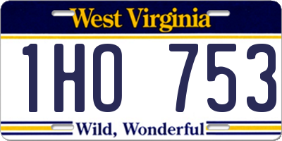 WV license plate 1HO753
