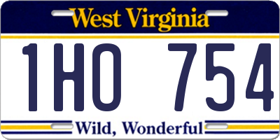 WV license plate 1HO754