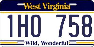 WV license plate 1HO758