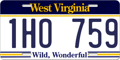 WV license plate 1HO759