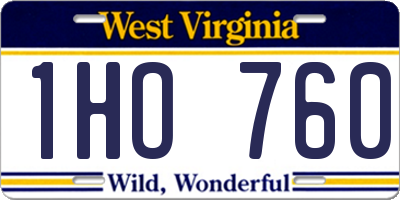 WV license plate 1HO760