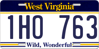 WV license plate 1HO763