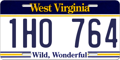 WV license plate 1HO764