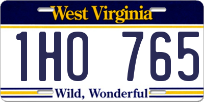 WV license plate 1HO765