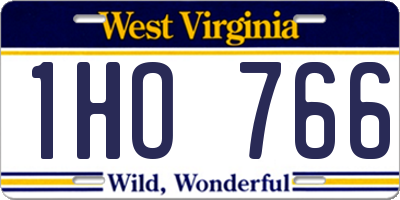 WV license plate 1HO766
