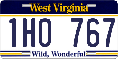 WV license plate 1HO767