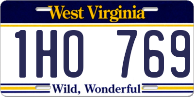 WV license plate 1HO769