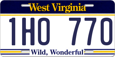 WV license plate 1HO770