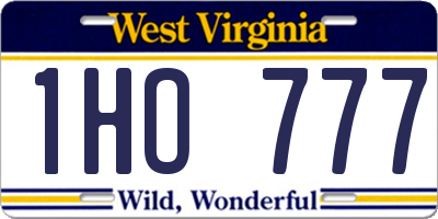 WV license plate 1HO777