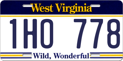 WV license plate 1HO778
