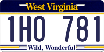 WV license plate 1HO781