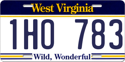 WV license plate 1HO783