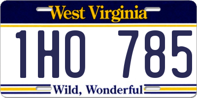 WV license plate 1HO785
