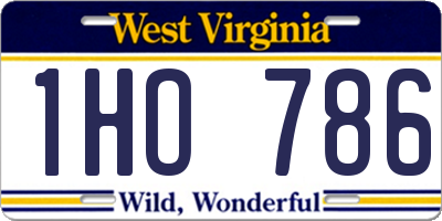 WV license plate 1HO786