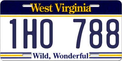 WV license plate 1HO788