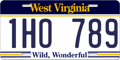 WV license plate 1HO789