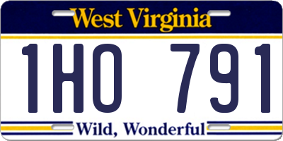 WV license plate 1HO791