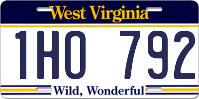 WV license plate 1HO792